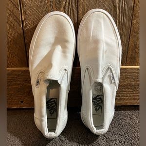 Vans slip on women size 9 men size 7.5 white